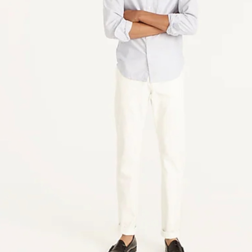 J crew 484 slim stretch chino pants white